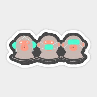 Three wise Monkeys - Keeping it Safe Sticker